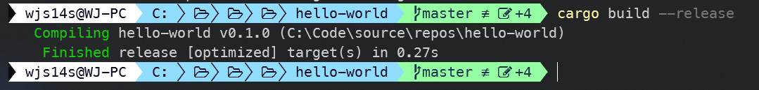 cargo build --release的命令截图